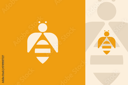 Bee Logo Design - Honey Insect Brand Identity Vector for Organic Food Business