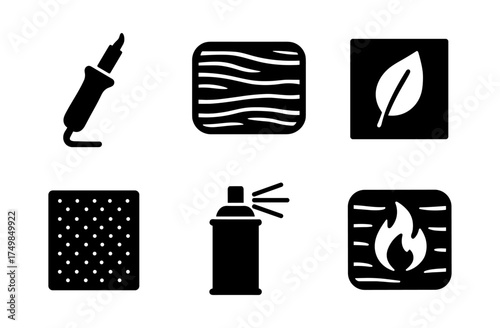 Essential tools and elements: icons for design and craftsmanship