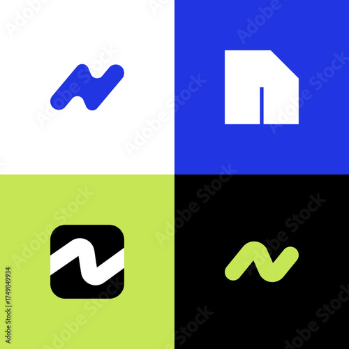 Letter N Logo Bundle - Modern Geometric Monogram Brand Identity Vector Set for Business