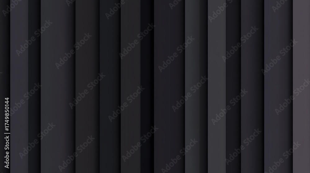 Obraz premium Dark gray vertical stripes with subtle shadow create a modern background.