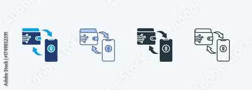 Peer To Peer Transfer Multiple Style Icon Collection
