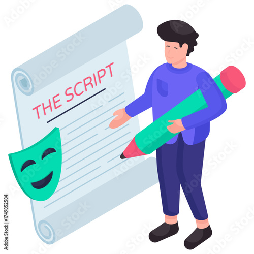 A unique design illustration of scriptwriter 