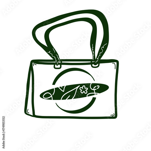 Eco-Friendly Tote Bag Design with Leaves and Flowers – Sustainable and Reusable Style for Green Living and Environmental Consciousness