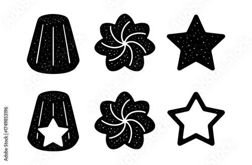 Retro cookie shapes collection: star, swirl, and mold designs for baking enthusiasts
