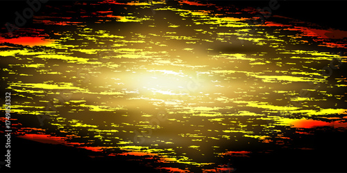 Gold and black gradient bg with noise as a seamless pattern. Bright vector illustration with watercolor effect and texture. Blurred abstract background