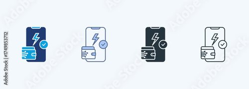 Mobile Recharge Multiple Style Icon Collection