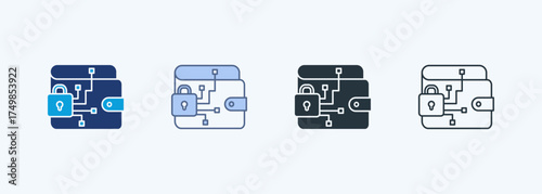 Data Encryption Multiple Style Icon Collection