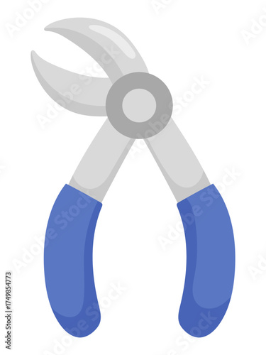 Dentists medical instrument. Dental nippers illustration in flat style. 