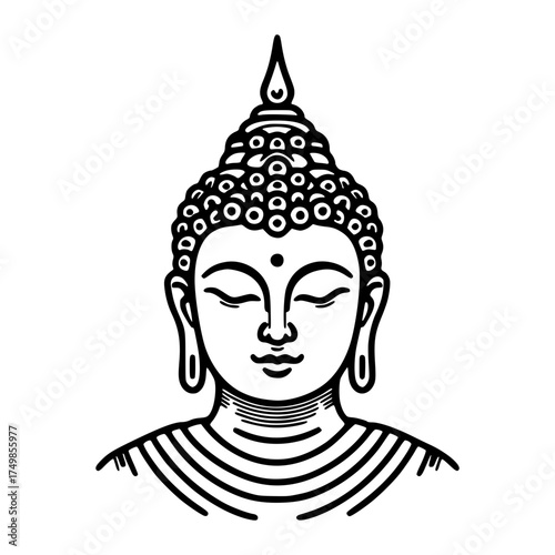 buddha statue silhouette vector illustration