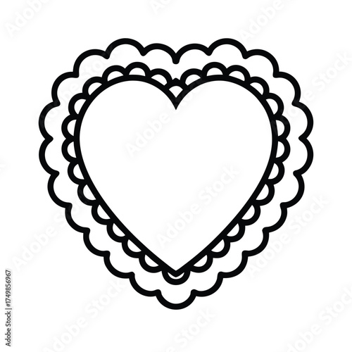 Intricate heart shaped lace doily pattern design