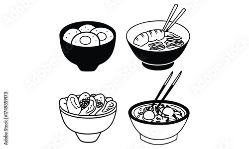 Assorted Hand-Drawn Food Items