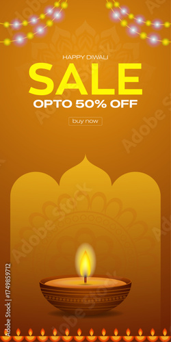 Diwali Sale. Web Story creative design
