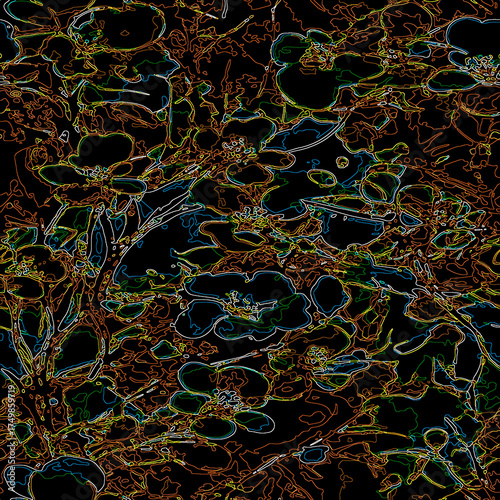 Seamless floral pattern, classic flower ornament, abstract ditsy print in vintage motif. Elegant botanical design of beautiful large wild flowers, leaves, small branches, herbs. Vector illustration.