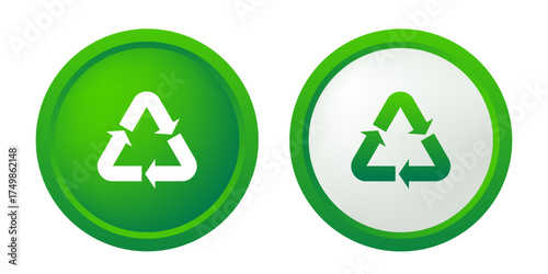 Recycling icon. Vector 3d icon isolated on white background.