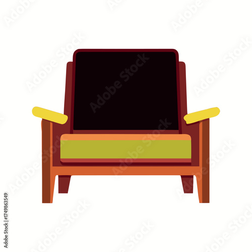 Modern Wooden Armchair Vector Illustration

Retro Single Sofa Chair with Cushion Design

Mid-Century Style Wooden Chair Clipart

Contemporary Armchair for Interior Decoration

Comfortable Home Furnitu