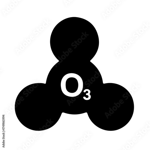 Ozone Molecule Symbol O3 Vector Icon