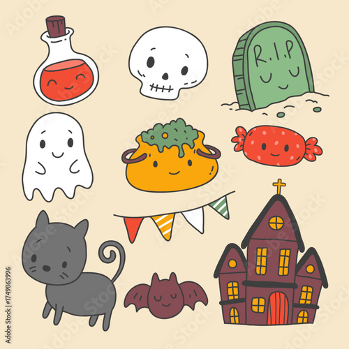 Hand drawn halloween element 3