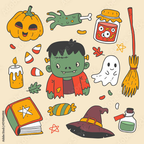 Hand drawn halloween element 1