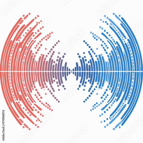 Abstract digital illustration of opposing forces vector graphic design