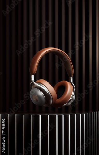 Stylish Headphones Designed for Comfort and Sound Quality on a Sleek Stand in...
