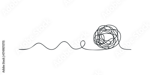 Tangled Line Symbolizing Complexity and Problems
