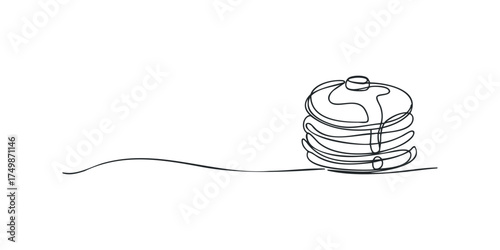 Stack of pancakes with syrup illustration