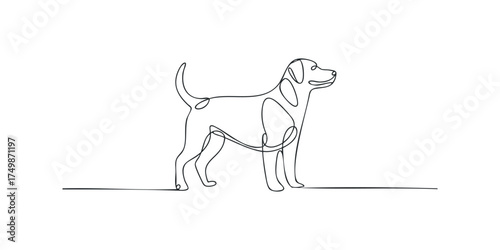 Line drawing of a dog standing