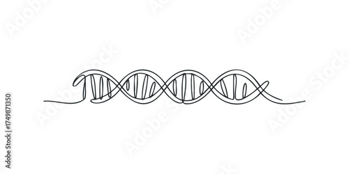 DNA helix molecule line drawing