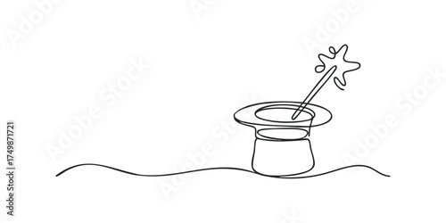 Top hat with magic wand