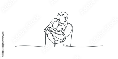 Family Hug Line Art