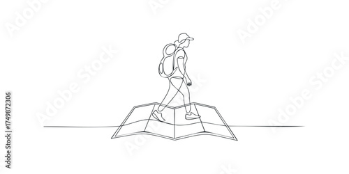 Person walking on an open map