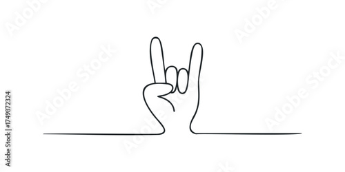 Hand gesture symbol for rock music