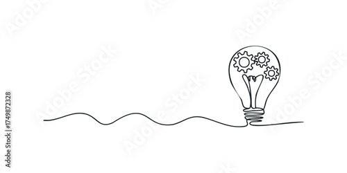 Lightbulb with gears symbolizing innovation and invention