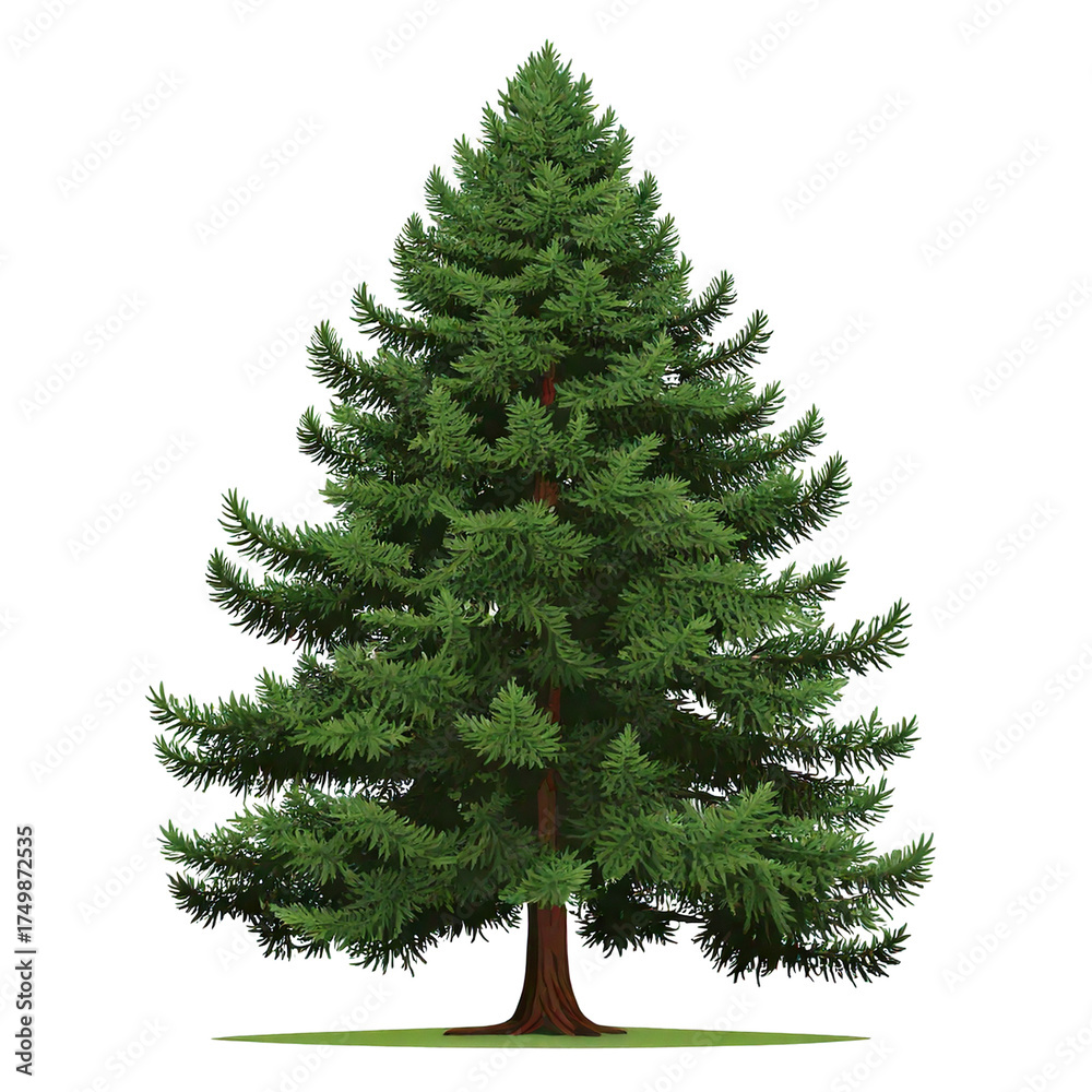 Fototapeta premium Douglas fir tree isolated on white background 