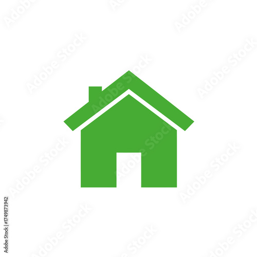 Green house icon symbol for home real estate property building residence dwelling architecture simple clean design vector on white background