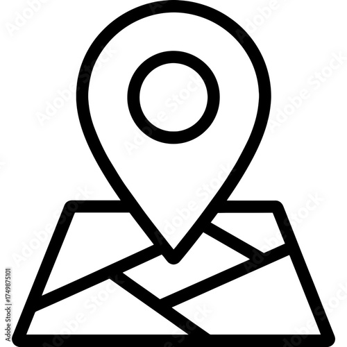 Pin marker outline icon vector