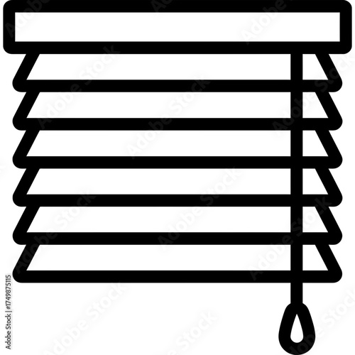 Window blind outline icon vector