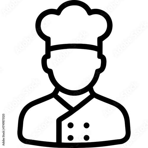 Minimalistic line cook icon design