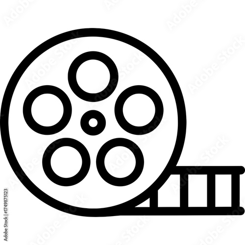 Film reel outline icon vector