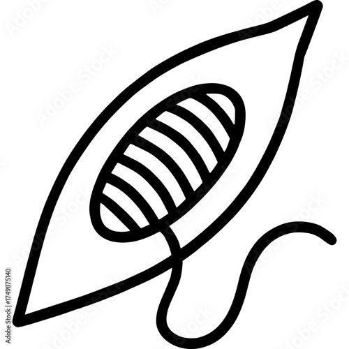 Tatting shuttle outline icon vector