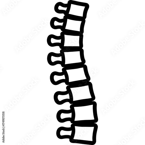 Human spine outline icon vector