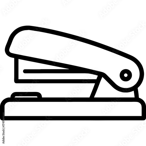 Stapler office side view outline icon vector