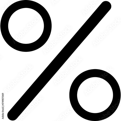 Percent symbol outline icon vector