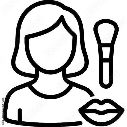 Minimalistic makeup artist icon design