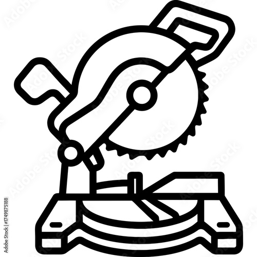 Miter saw compound outline icon vector