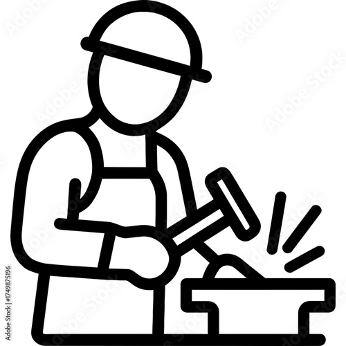 Minimalistic ironworker icon design