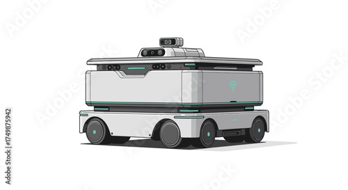 Modern autonomous ground vehicle designed for robotic delivery services, illustrating innovation in logistics technology