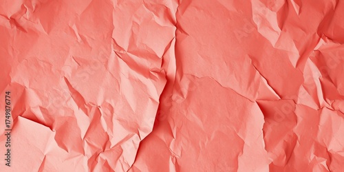 Textured Coral Paper Background: Abstract Crumpled Sheet for Graphic Design, Arts and Crafts, and Creative Projects, Perfect for Backdrops and Layering