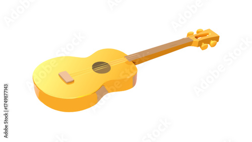 Acoustic guitar vector illustration, musical instrument, stringed instrument, guitar chords and music notes