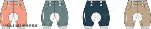 Children's Pants in Four Color Options - Design Mockup